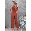 I AM A FASHION JUNKY Solid Ruffle Trim V Neck Fit Jumpsuit - 4 of 4
