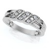 Pompeii3 Men's Diamond Wedding Ring 10K White Gold High Polished Band - 2 of 4