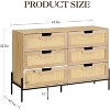Acekool 6-Drawer Farmhouse Rattan Dresser – Storage Cabinet with Modern Charm - 2 of 4