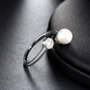 Adjustable Wrap Sterling Silver Ring for Women Pearl & CZ Ginger Lyne Collection - 3 of 4