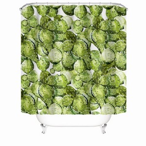 Green Cactus Shower Curtains for Bathroom Waterproof Fabric Bath Curtain Durable Soft Stylish Bathroom Decor 72x72 Inch - 1 of 1