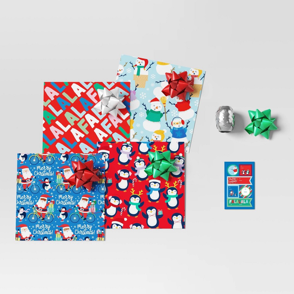 100 sq ft Christmas Gift Packaging Set Blue/Red - Wondershop™