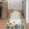 Floral Bordered Accent Carpet, Non-Slip Geometric Floor Cover, Stain-Resistant Low Pile Indoor Mat for Playroom, Living Room - 4 of 4