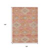 Coral And Gray Aztec Washable Indoor Outdoor Area Rug - 3 of 4