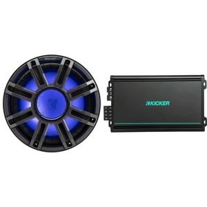 Kicker 51MWF124 - MWF 12-Inch Premium Marine Subwoofer (free-air) 4-ohm & 48KMA6004 Marine Amp Bundle - 1 of 4