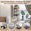 5 Tier Bookshelf Display Storage Cabinet with 3 Adjustable Shelves Metal Storage Cabinet with Glass Door for Dining Room Living Room-Tanpinhause - 3 of 4