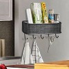 LunaLulinlk Key Holder for Wall, Wall-Mounted Mail Organizer with 5 Hooks, Decorative Hooks Retro Hanging Organizer Black - 3 of 4