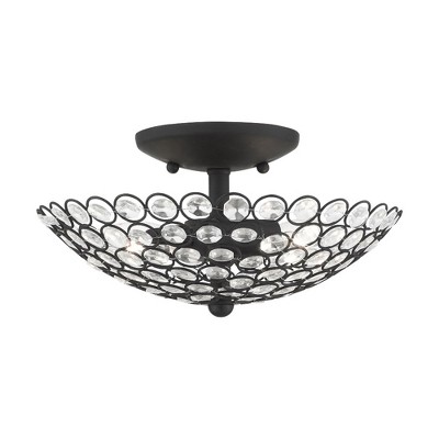 Livex Lighting Cassandra 2 - Light Semi-Flush Mount in  Black