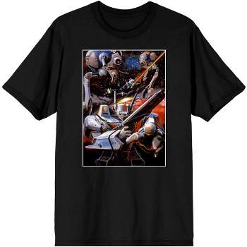 Robo War Robotech Men's Black Graphic T-Shirt
