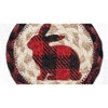 Earth Rugs Red Plaid Rabbit Printed Coaster 5"x5" Rustic Farmhouse Style - 2 of 3