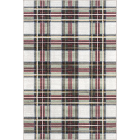 Nuloom Analisse Stewart Plaid Machine Washable Area Rug : Target