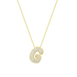 Adornia 14k Gold Plated Pave Bubble Letter - 1 of 1