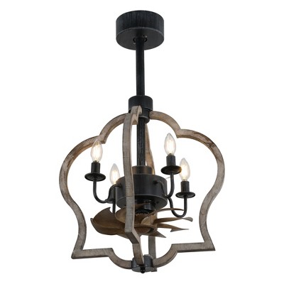 Bella Depot 15" Farmhouse Distressed Wood Ceiling Fan 3-Speed Reversible Blades