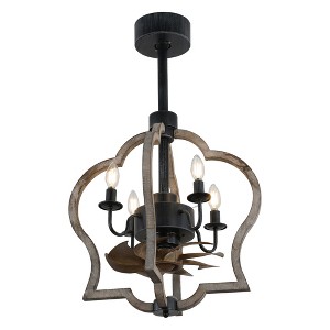 Bella Depot 15" Farmhouse Distressed Wood Ceiling Fan 3-Speed Reversible Blades - 1 of 4