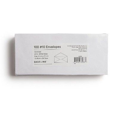 Staples Gummed #10 Business Envelopes White 100/Pack BL58388