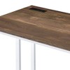 Metal & Composite Wood Rectangular Open Base Writing Desk with Built-in USB Port and Plug - 2 of 4