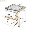 LIVAREEmlen Wooden Nightstand with Two Drawers for Kids, End Table for Bedroom, White+Gray - 3 of 4