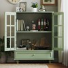GDFStudio Ekko Minimalist 36.22'' Storage Cabinet with Tempered Glass Doors, Adjustable Shelves and Drawer, Blue - 2 of 4