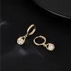 Sterling Silver CZ Hoop Earrings Drop for Women Teens Sparkly Teardrop Huggie Earrings Simulated Diamond Earrings - 4 of 4