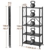 HONEIER 5-Tier Foldable Storage Rack Wire Shelving Unit with Wheels Black - 2 of 4