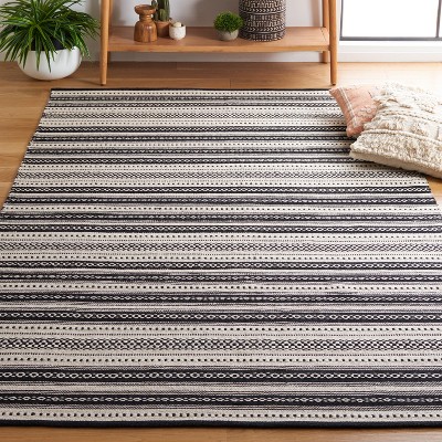 Montauk Black and Ivory Handwoven Cotton Area Rug