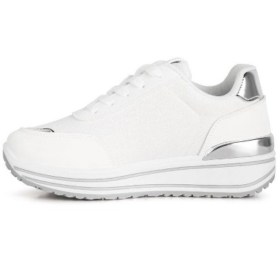 Женские кроссовки London Rag Womens Metallic Panel Platform Sneakers 5 — фото 4