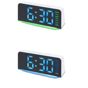 REGALWOVEN 2 Pcs Plastic Digital Corded Accurate Electric Alarm Clock 6.3 x 2.6 x 1.6 inch - 1 of 4