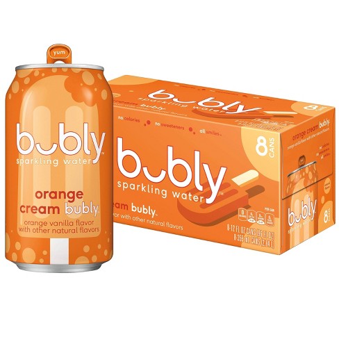 Bubly Orange Cream Sparkling Water - 8pk/12 Fl Oz Cans : Target