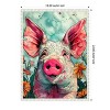 Amanti Art Pig in Flowers by Justyna Jaszke Framed Canvas Wall Art - 3 of 4