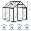 Garvee Walk-In Greenhouse with Polycarbonate Panels, Aluminum Frame, Quick Setup, Roof Vent, Outdoor Garden Greenhouse - 3 of 4