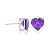 Ross-Simons 5.50 ct. t.w. Amethyst Heart Stud Earrings in Sterling Silver - 3 of 4