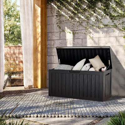 Acoinel Waterproof Deck Box for Outdoor Storage,Black