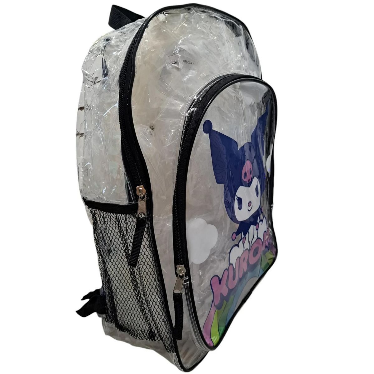 Hello Kitty 16" Kuromi Transparent Backpack with Front pocket, Black & Clear - thumbnail 3