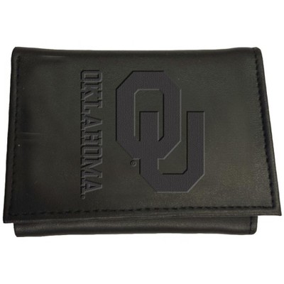 Evergreen NCAA Oklahoma Sooners Black Leather Trifold Wallet Officially Licensed with Gift Box