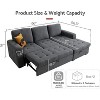AMERLIFE 96" Sofa Bed with Storage Chaise – Convertible Pull-Out Sleeper Couch for Living Room - 2 of 4