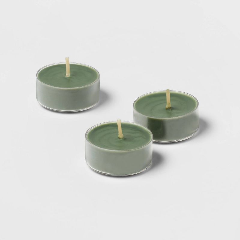 12pk Tealight Candle Water Mint &#38; Eucalyptus Green - Threshold&#8482;, 4 of 5