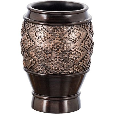 Bronze and Brown Resin 4-Piece Bathroom Accessory Set