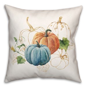 Creative Products Blue Orange Pumpkin 18 x 18 Indoor / Outdoor Pillow - 1 of 3