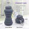 MaseiKar Collapsible Water Bottle Reusable Silicone Water Bottles for Travel Sports Gym Camping Hiking Essentials Doughnut Style 20oz BPA Free - 2 of 4
