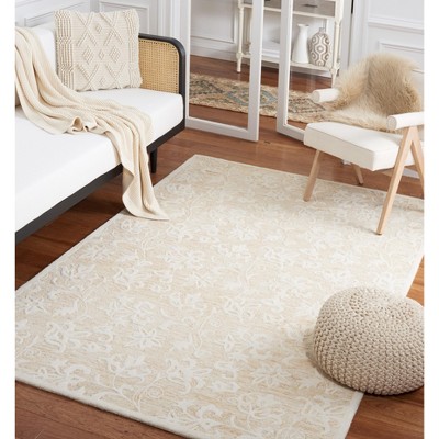 Ivory Hand-Tufted Wool 4' x 6' Area Rug