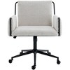 YOUNIKE Home Office Desk Chair with Arms Modern Computer Task Chair with Wheels Adjustable Swivel Rolling Chair 25.98"Wx28.35"D, Boucle Fabric - 3 of 4