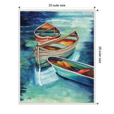 Beaded Perimeter Nautical Rowboats Canvas Wall Art