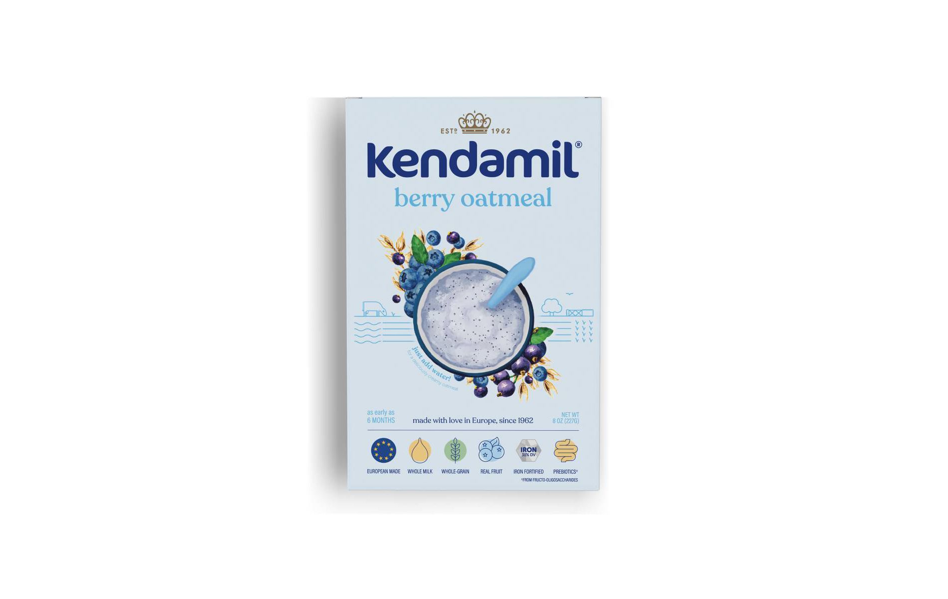 Kendamil Oat Cereal Baby Food - Mixed Berry - 8oz