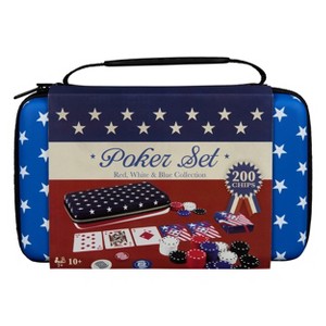 200pc Poker Set, Americana Collection in Red, White and Blue