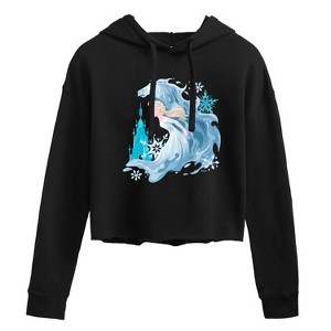 Women's - Frozen 2 - Elsa & Frozen Horse Cropped Graphic Hoodie - 1 of 3