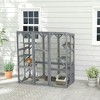 Resenkos Cat Cage, Cat Crate Kennel Enclosure Playpen,Large Wooden Catio Outdoor with 6 Jumping Platforms, Weatherproof Roof,Gray - 2 of 4