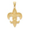 Black Bow Jewelry 14k Yellow Gold Large Fleur De Lis Pendant, 26mm (1 inch) - 3 of 4
