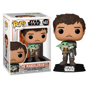 Funko POP! Star Wars: The Mandalorian - Mando Holding Child Vinyl Figure  #461 #54525 - 1 of 4