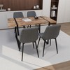 5-Piece Dining Set with Rectangle Kitchen Table and 4 Suede Armless Chairs - 3 of 4