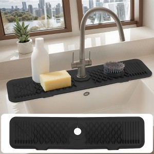 REGALWOVEN Longer Faucet Mat for Kitchen Sink Splash Guard, Kitchen Sink Mat, Kitchen Sink Splash Guard, Kitchen Sink Area Behind Faucet Mat 1 Pc - 1 of 4